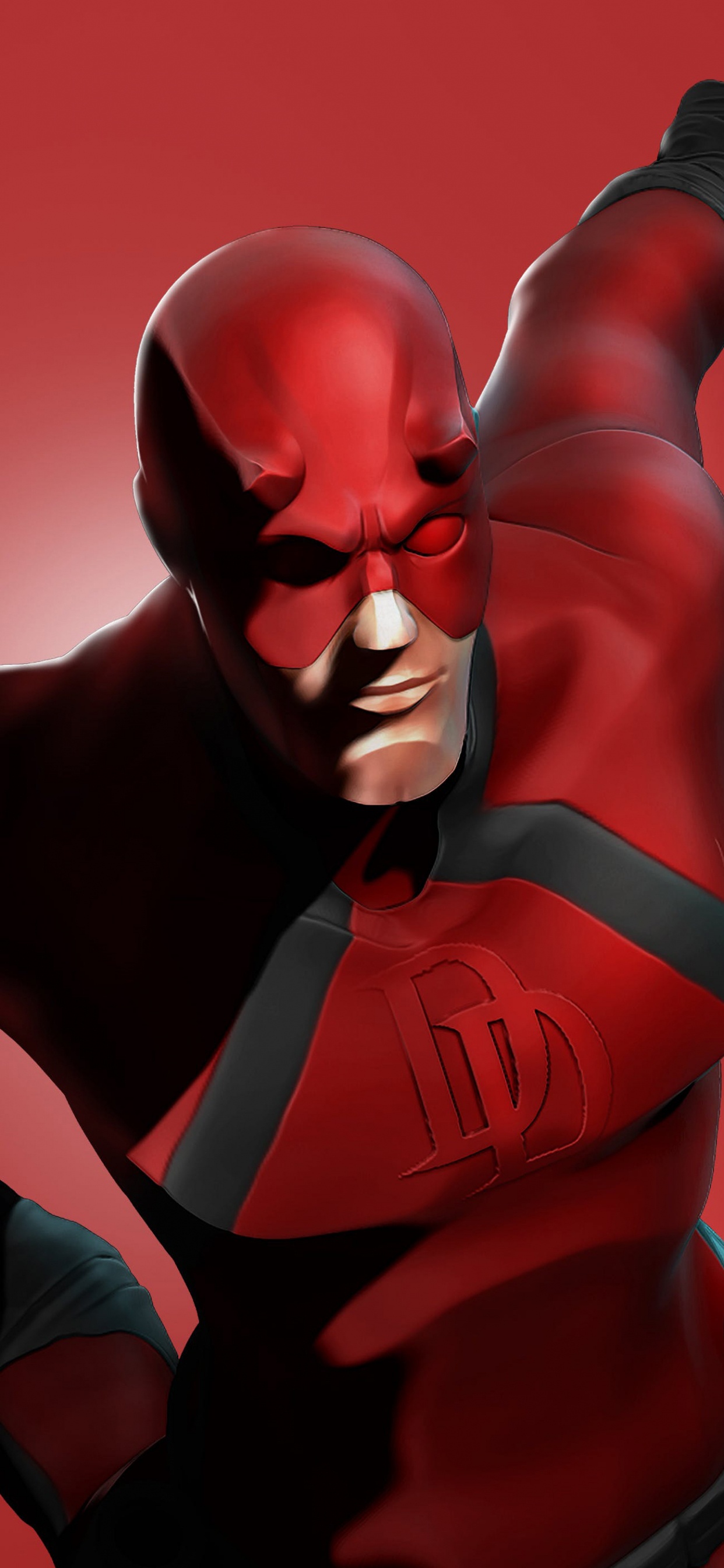 Обои минималистский Сорвиголова, смельчак, минимализм, арт, супергерой в разрешении 1242x2688