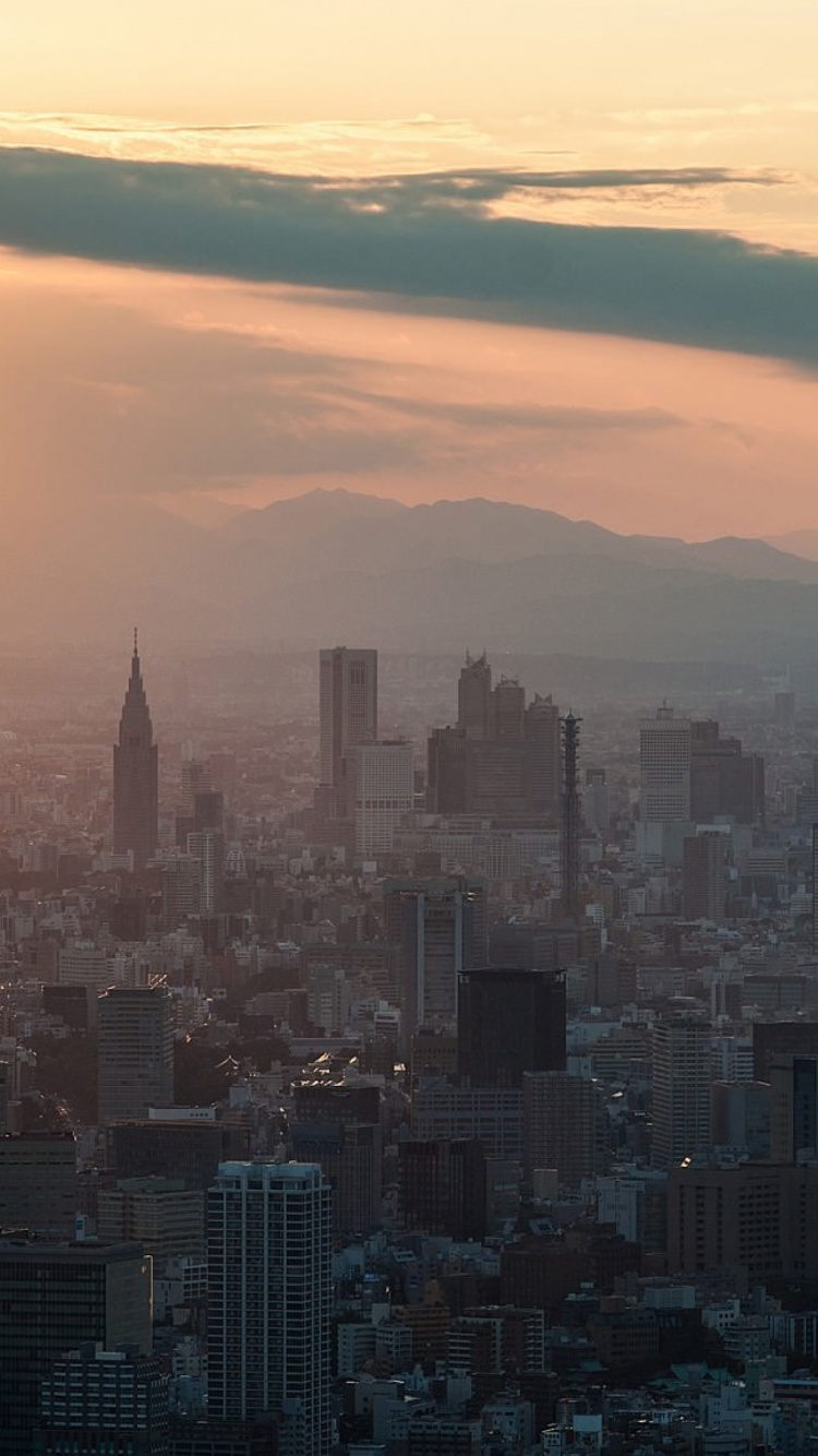 Обои городской пейзаж, Токио, небоскреб, метрополия, город в разрешении 750x1334