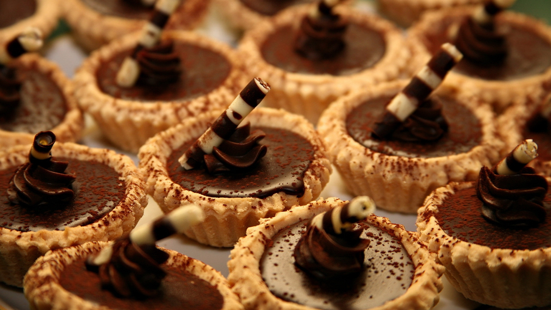 Обои шоколад, пища, выпечка, хлебобулочные изделия, птифур в разрешении 1920x1080