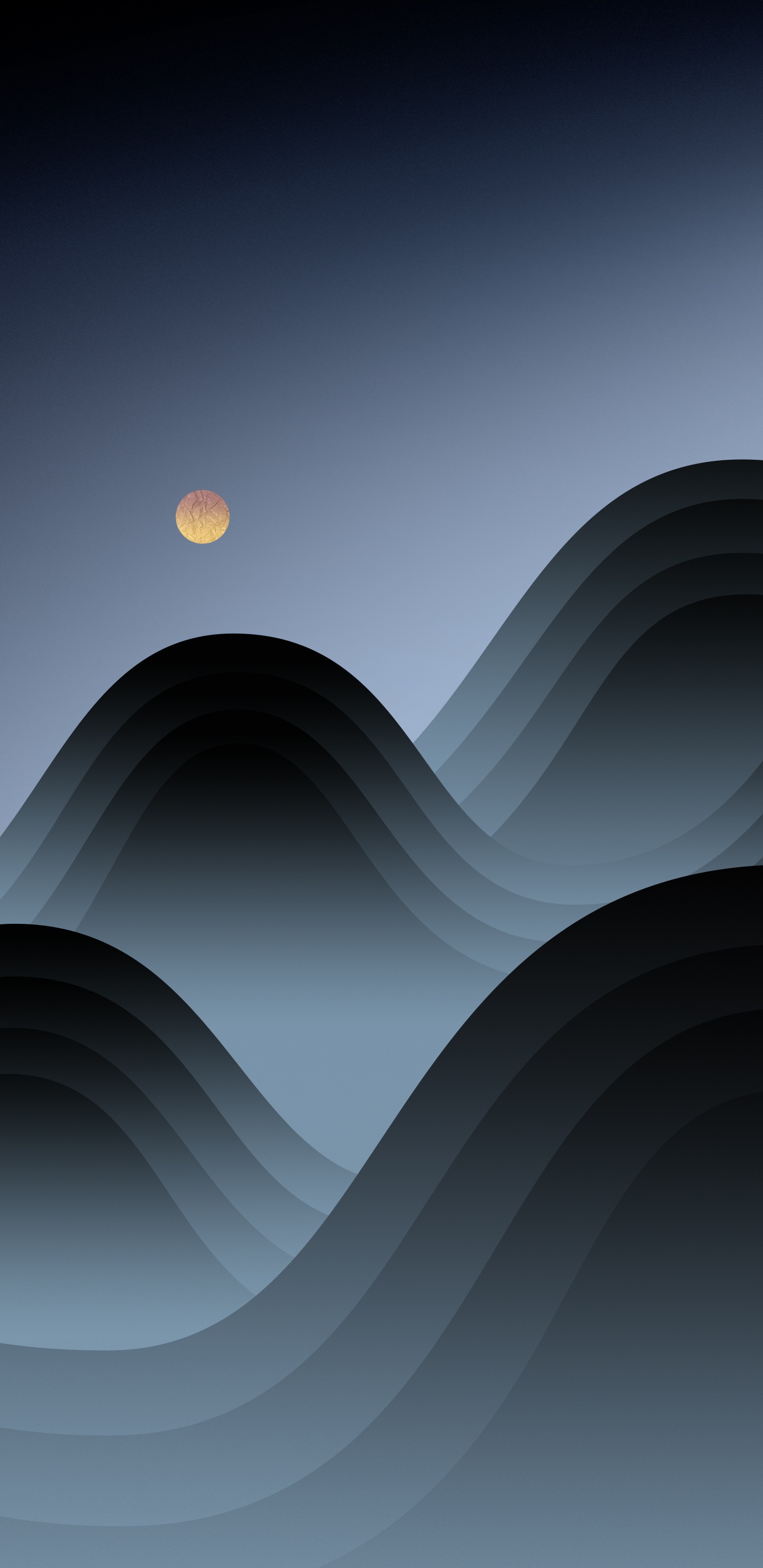 Обои Meizu, арт, луна, склон, полутона и оттенки в разрешении 1440x2960