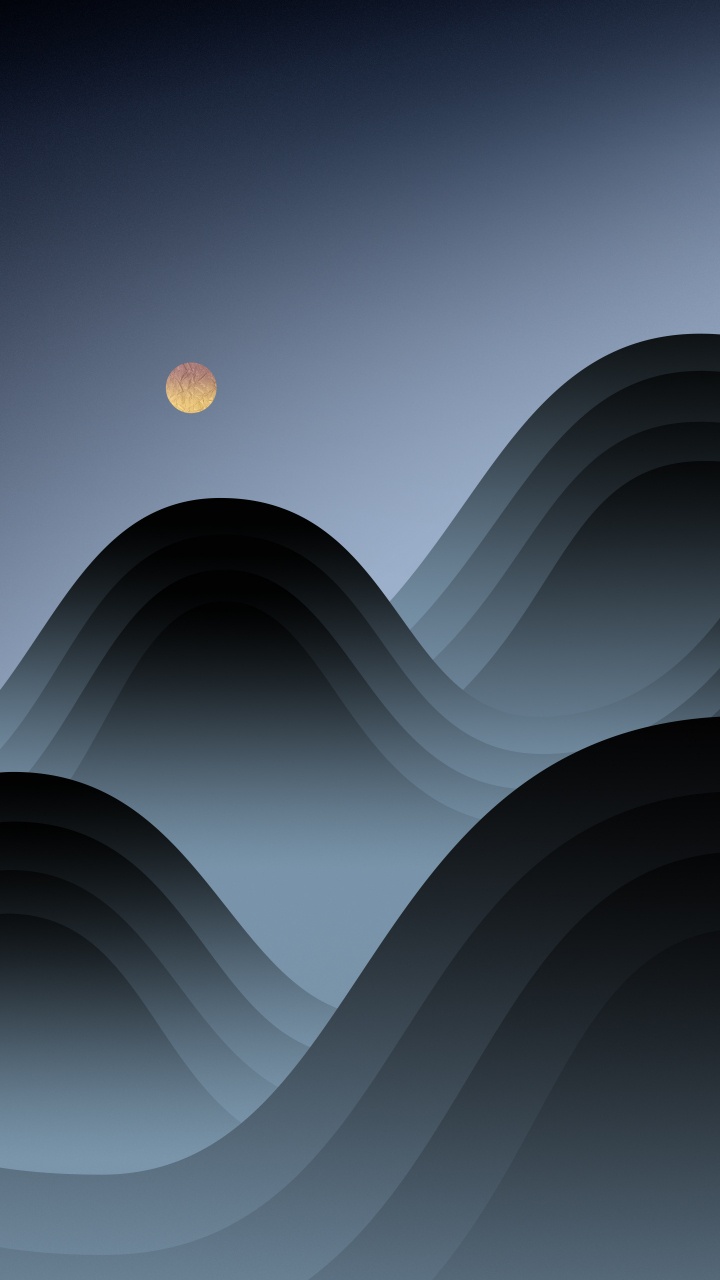 Обои Meizu, арт, луна, склон, полутона и оттенки в разрешении 720x1280