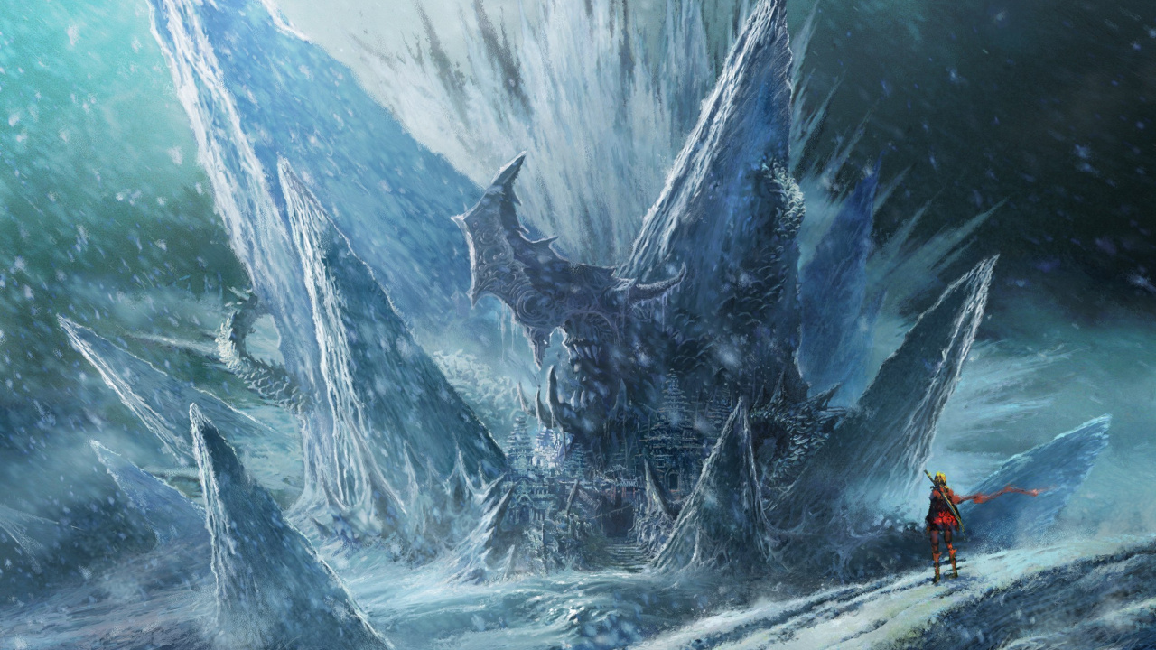 Обои живопись, дизайн, гора, ветер, дерево в разрешении 1280x720