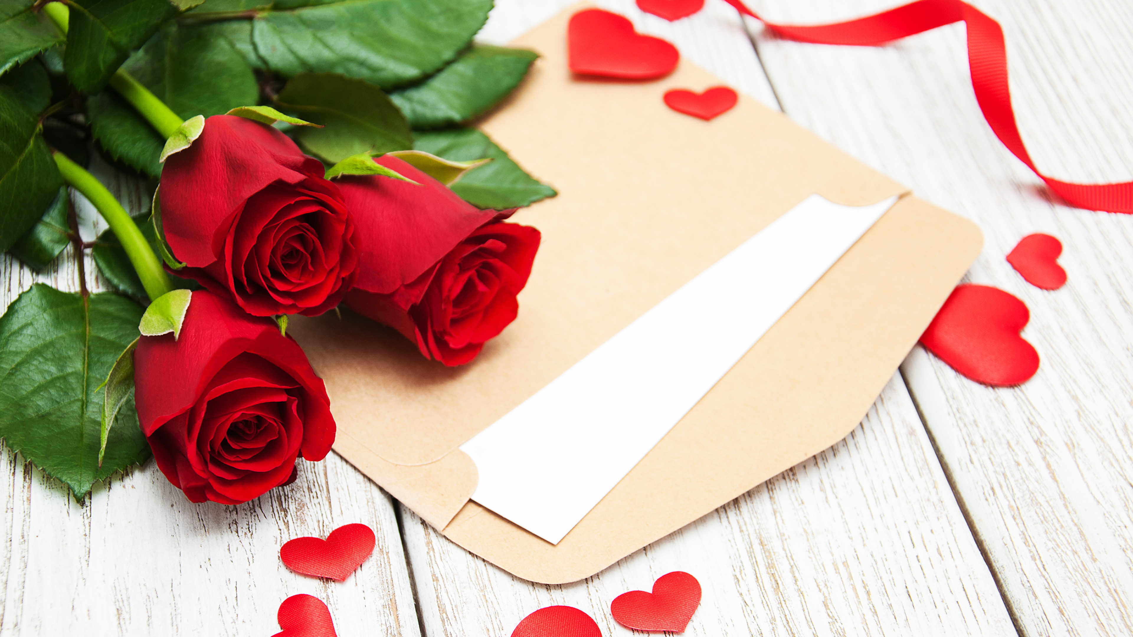 Обои День Святого Валентина, сердце, красный цвет, Роза, лепесток в разрешении 3840x2160