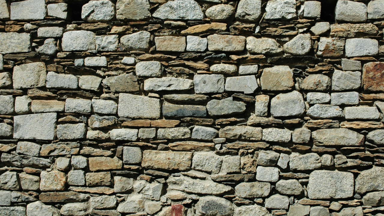Обои камень, каменная стена, стена, кирпич, наложение текстуры в разрешении 1280x720
