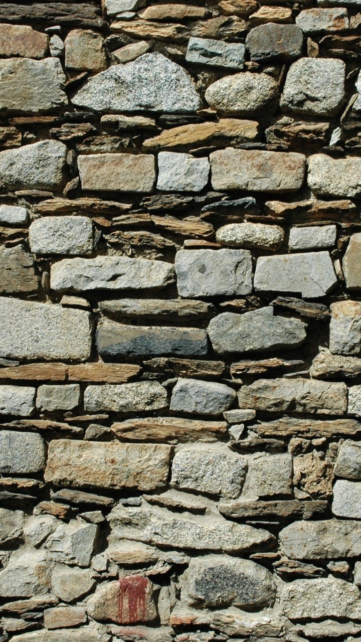Обои камень, каменная стена, стена, кирпич, наложение текстуры в разрешении 720x1280