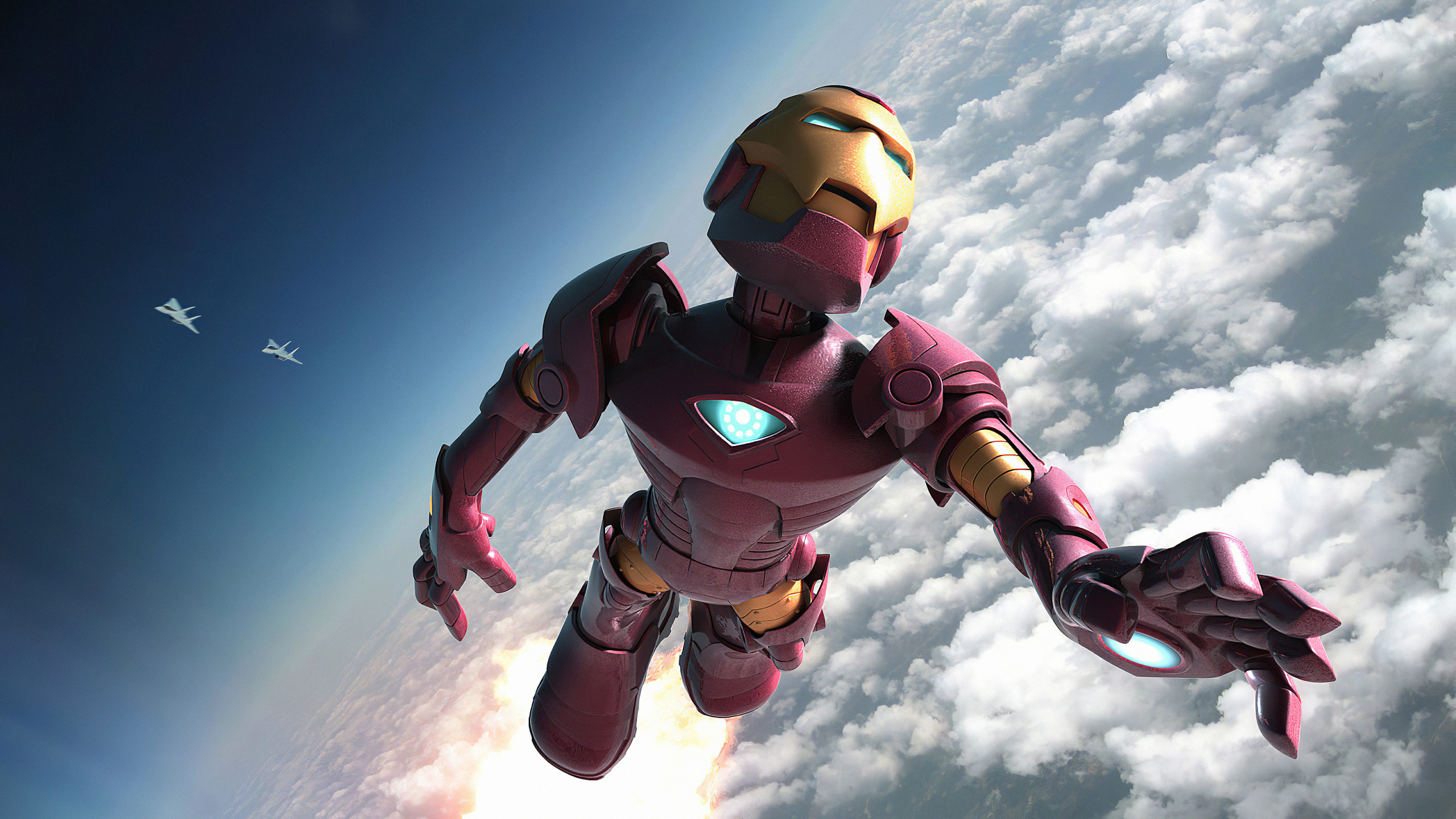 Обои атмосфера, windsports, арт, экстремальный вид спорта, скачок в разрешении 2560x1440