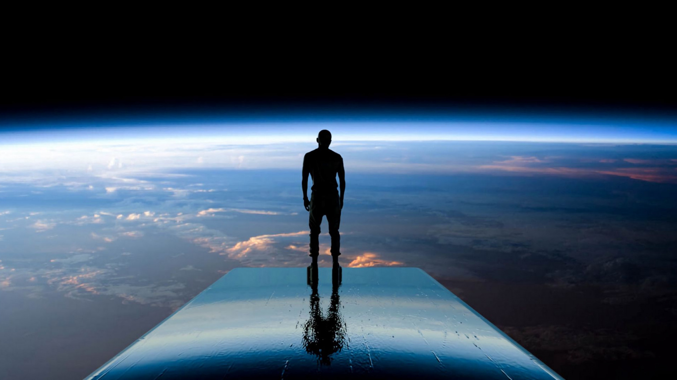 Обои атмосфера, земля, планета, космос, свет в разрешении 1366x768