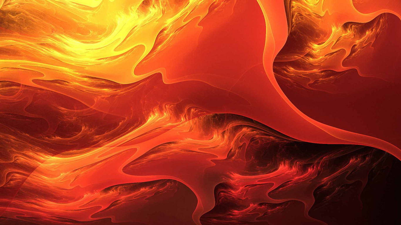 Обои Апельсин, пламя, желтый, огонь, векторная графика в разрешении 1366x768