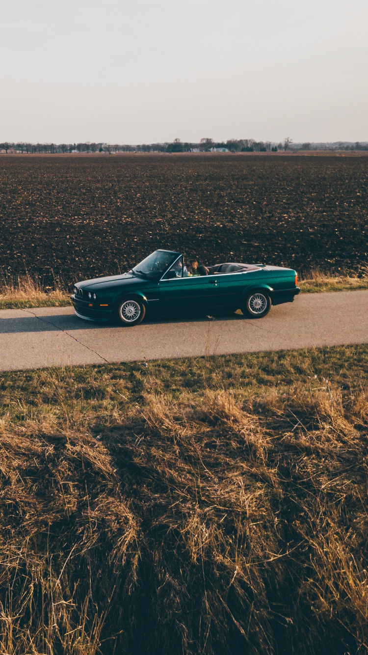 Обои Кабриолет, авто, экорегион, дорога, пейзаж в разрешении 750x1334