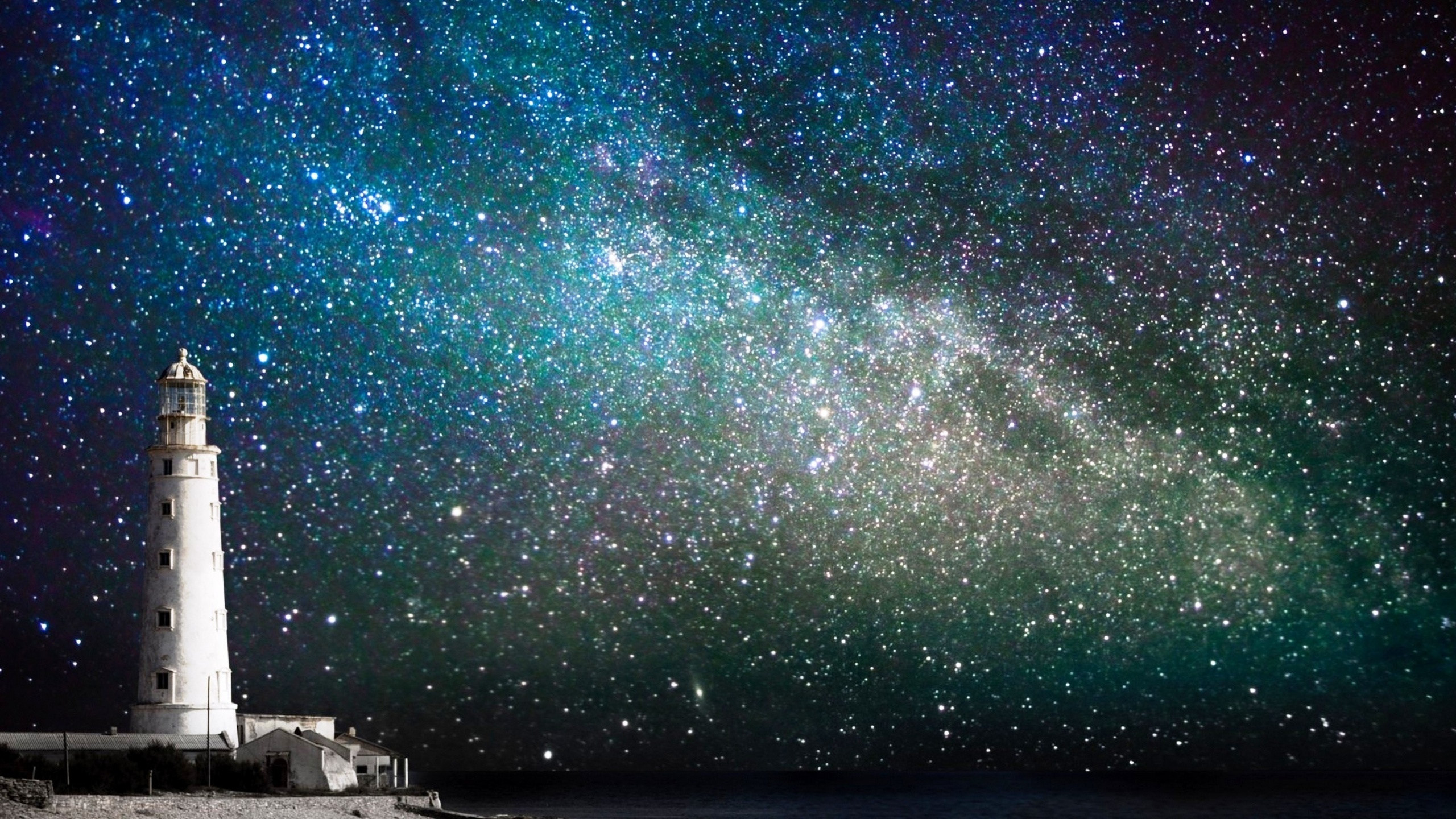 Обои ночь, Галактика, астрономический объект, атмосфера, звезда в разрешении 2560x1440