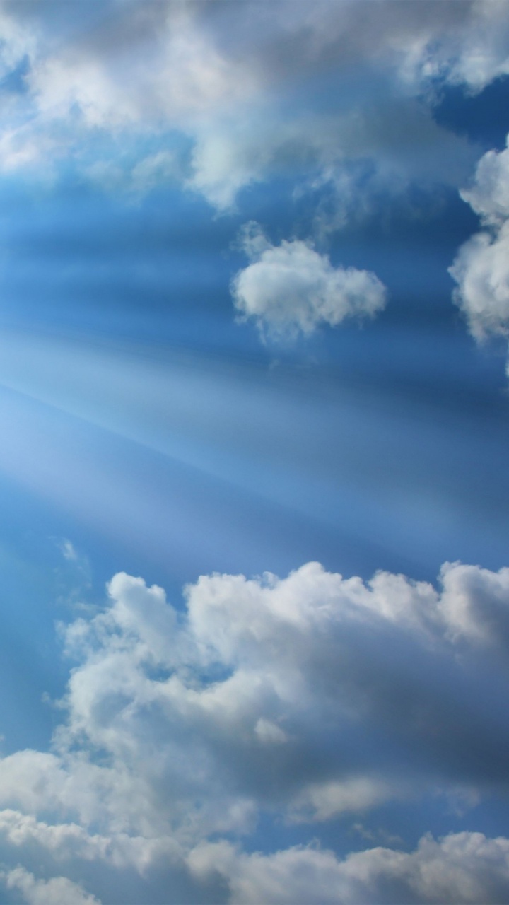 Обои облако, солнечный свет, дневное время, синий, солнце в разрешении 720x1280