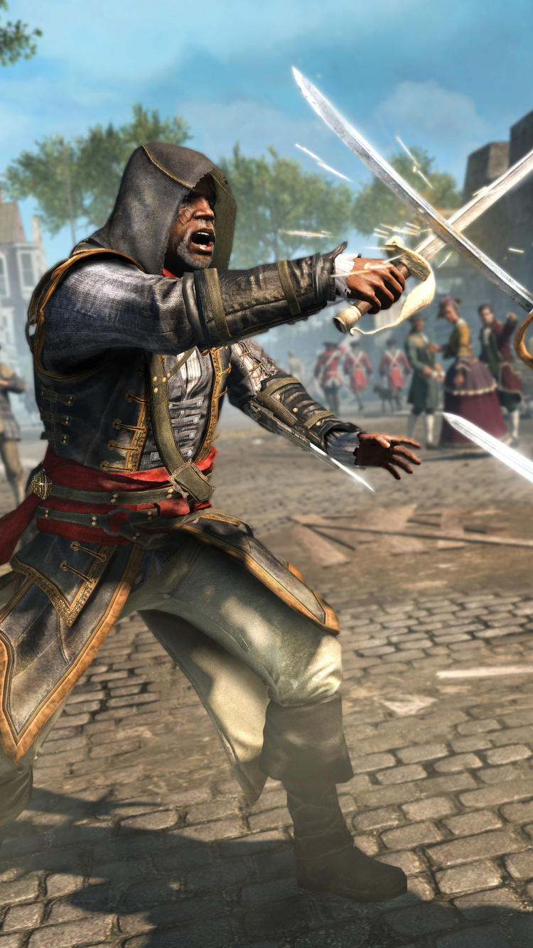 Обои assassins creed rogue, ассассинс Крид братство, ubisoft, компьютерная игра, битва в разрешении 750x1334