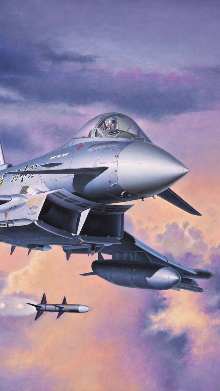 Обои Еврофайтер Тайфун, ревелл, пластиковая модель, самолеты, самолет в разрешении 720x1280