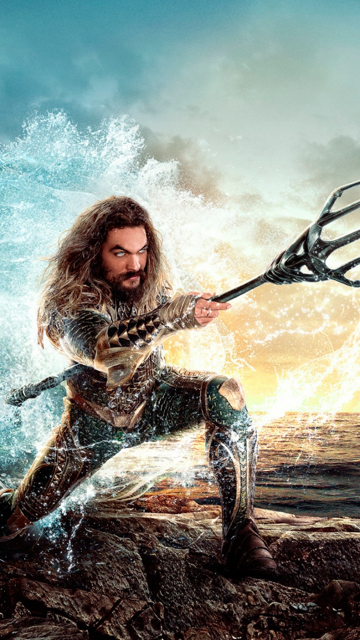 Обои Джейсон Момоа, Аквамен, иллюстрация, графический дизайн, мифология в разрешении 720x1280