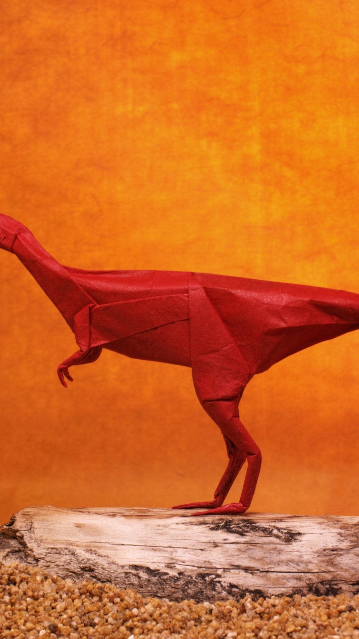 Обои вымирание, Целофизиса, Динозавр Оригами, бумага, тираннозавр в разрешении 720x1280