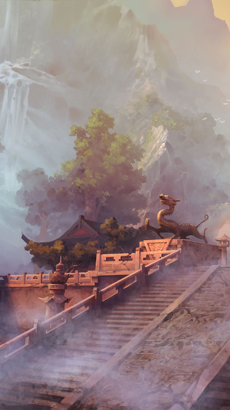 Обои живопись, арт, археологический памятник, артист, концепт арт в разрешении 750x1334