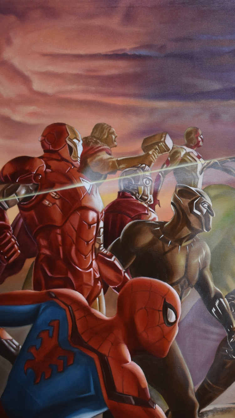 Обои живопись, арт, иллюстрация, человек, визуальное искусство в разрешении 750x1334