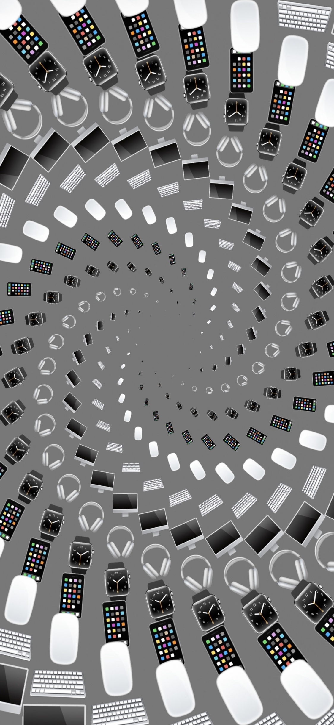 Обои узор, арт, материальное свойство, монохромный, круг в разрешении 1125x2436