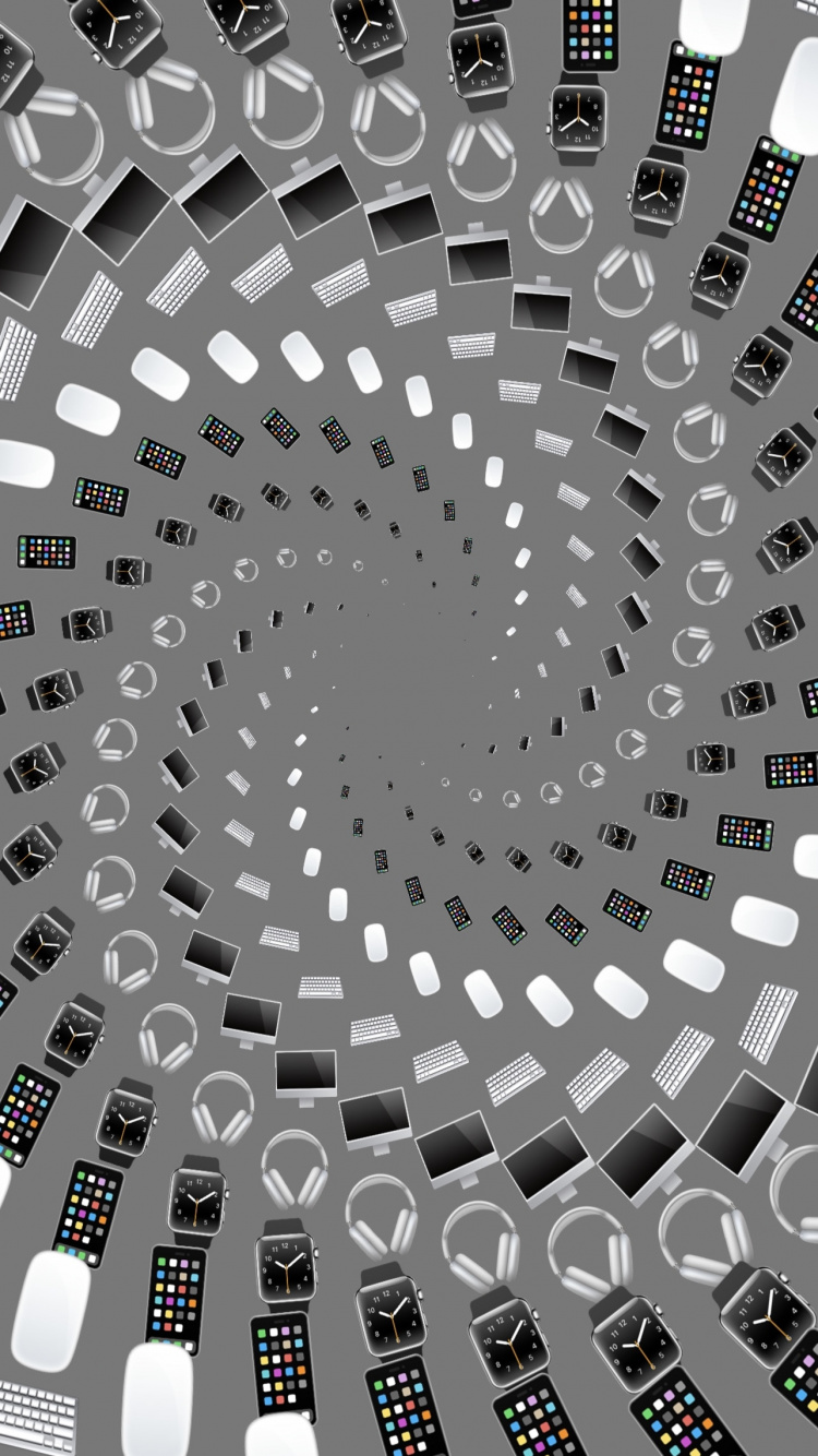 Обои узор, арт, материальное свойство, монохромный, круг в разрешении 750x1334