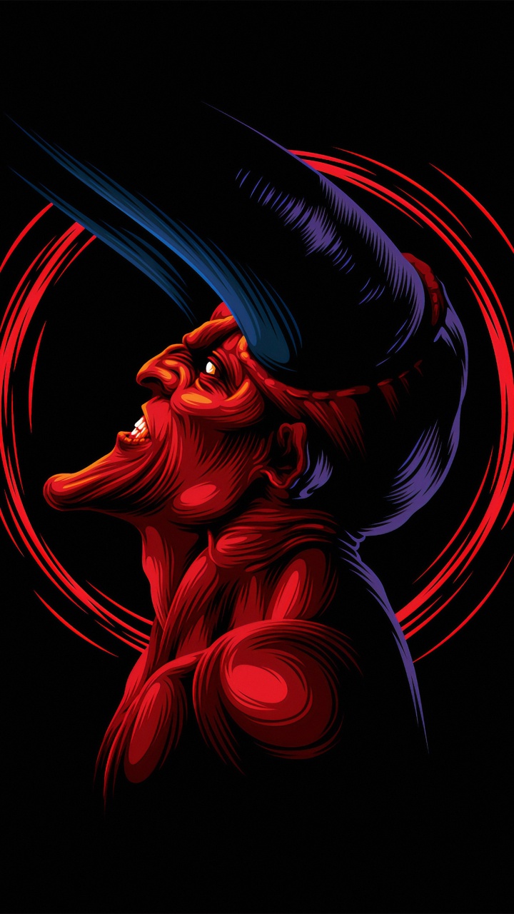 Обои арт, красный цвет, графический дизайн, иллюстрация, темнота в разрешении 720x1280