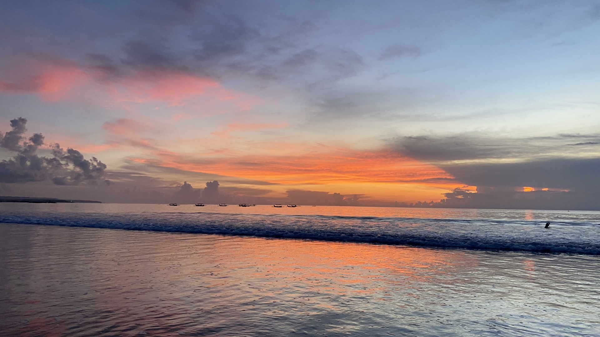 Обои горизонт, вода, жидкость, жидкий, облако в разрешении 1920x1080