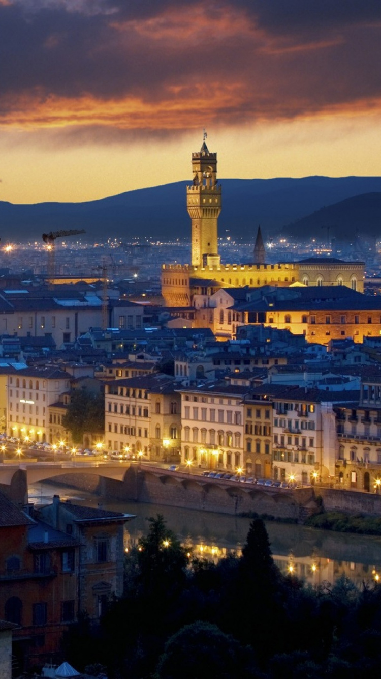 Обои город, ориентир, городской пейзаж, ночь, городской район в разрешении 750x1334