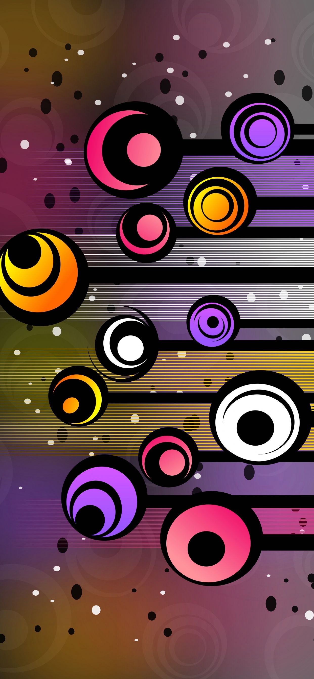 Обои круг, графический дизайн, дизайн, иллюстрация, красочность в разрешении 1242x2688