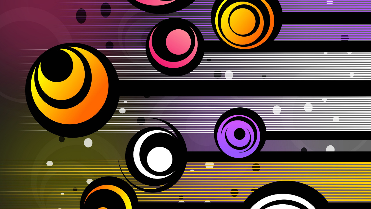 Обои круг, графический дизайн, дизайн, иллюстрация, красочность в разрешении 1280x720