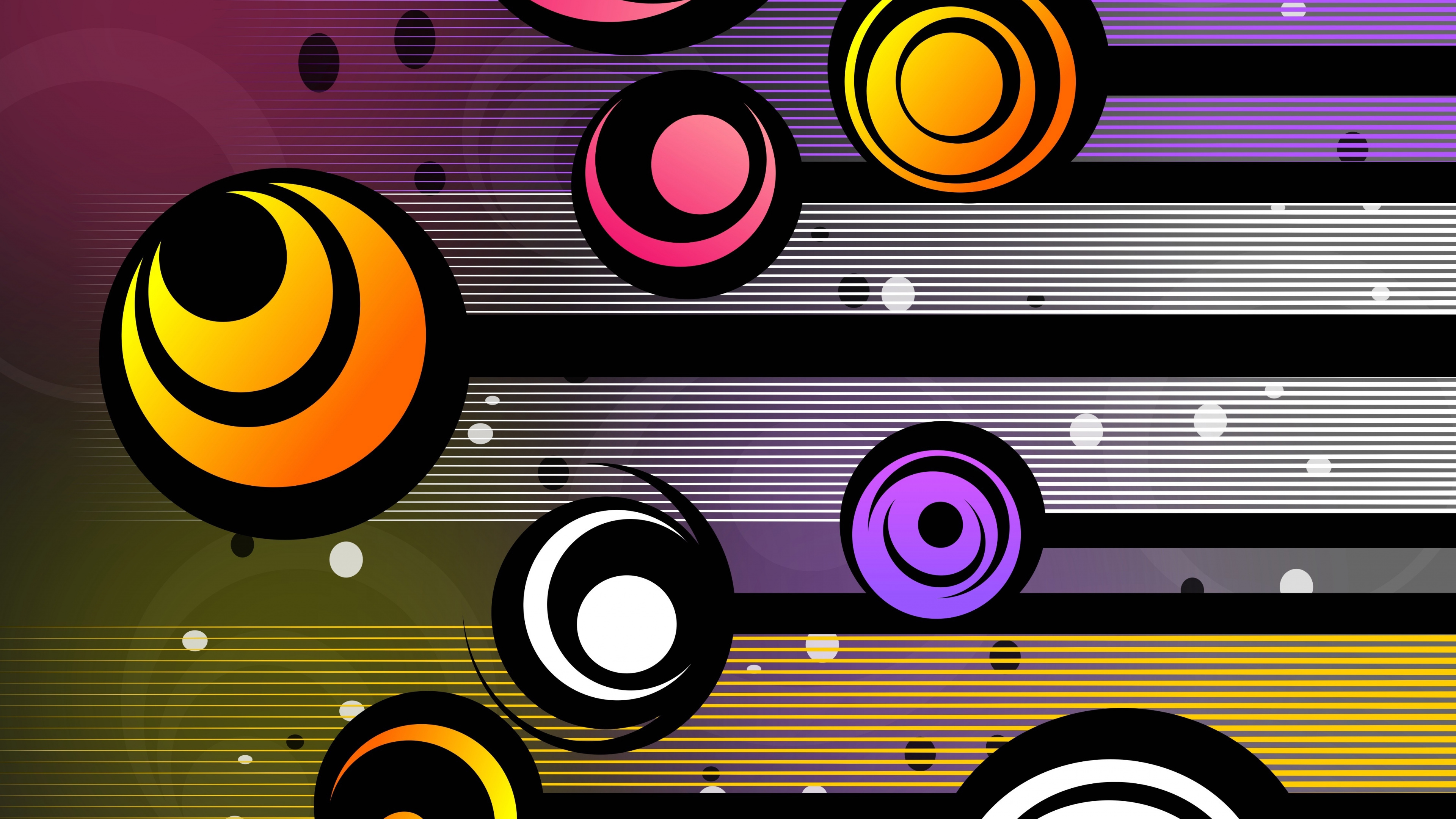 Обои круг, графический дизайн, дизайн, иллюстрация, красочность в разрешении 3840x2160