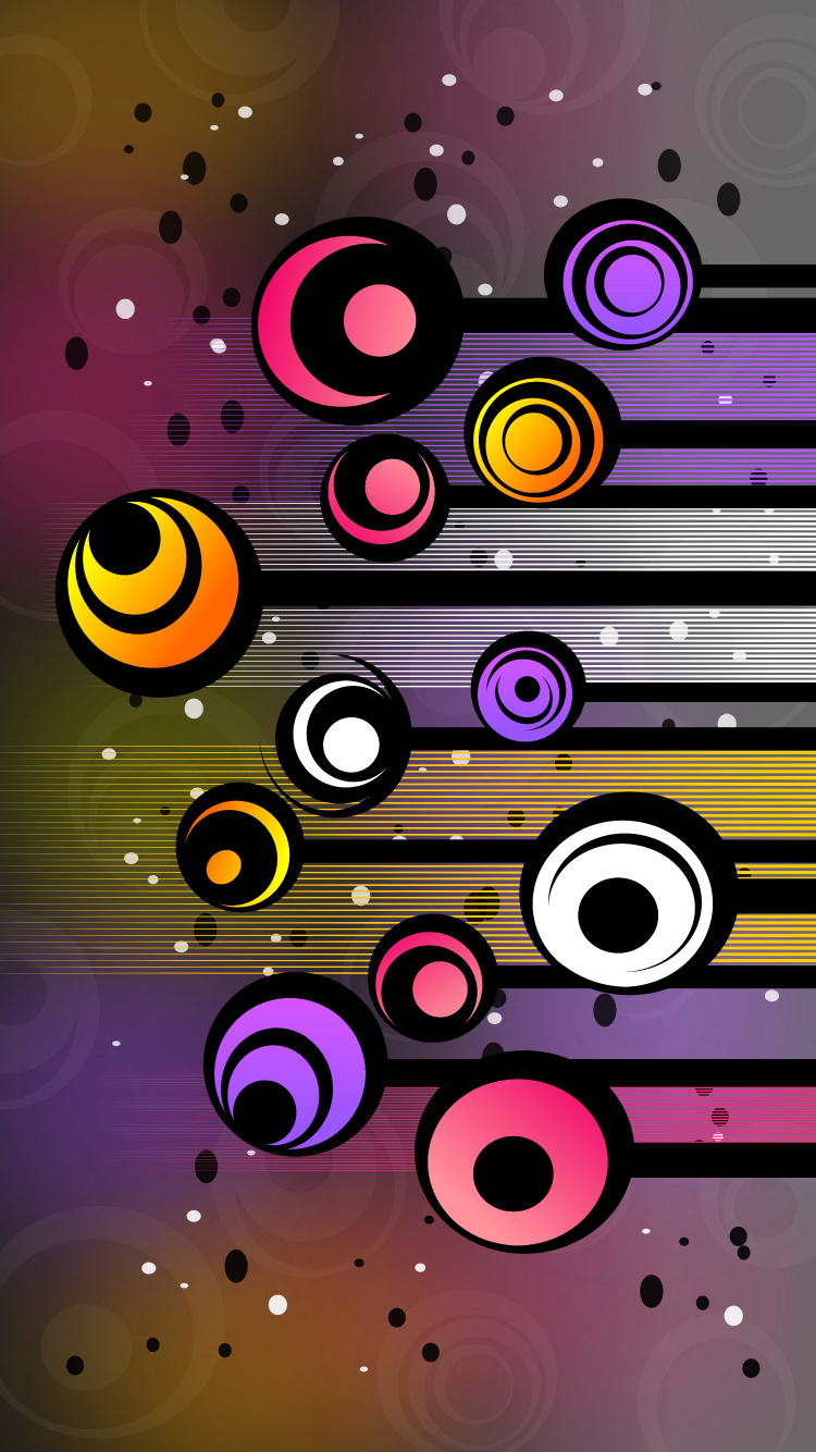 Обои круг, графический дизайн, дизайн, иллюстрация, красочность в разрешении 750x1334