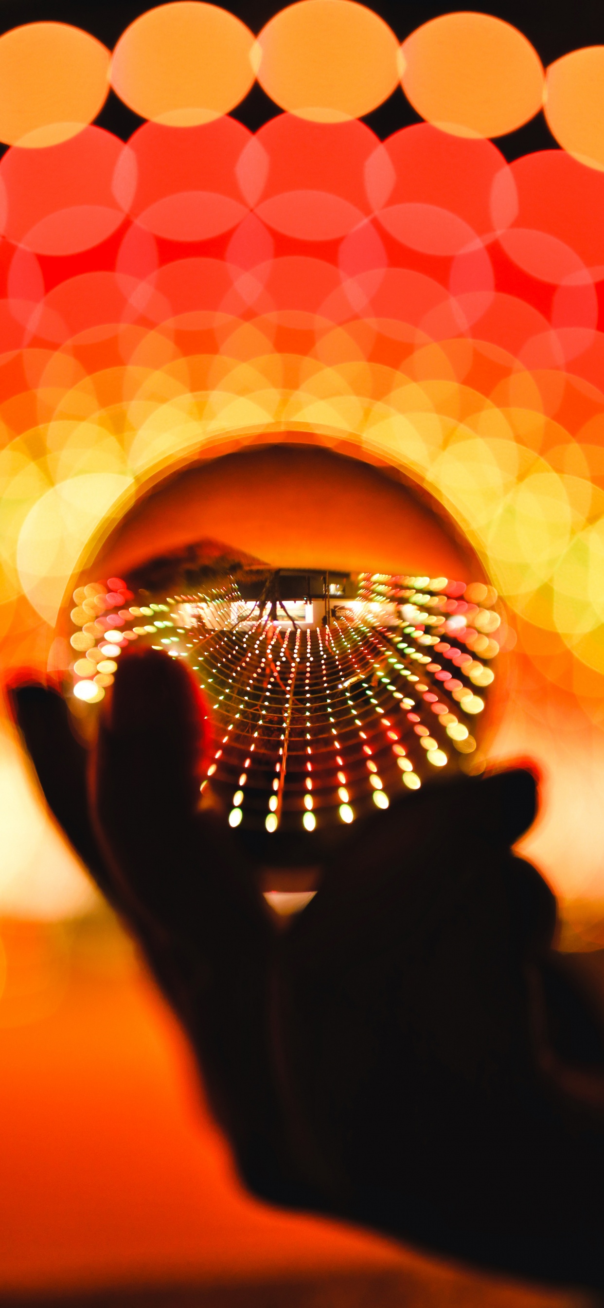 Обои микрофон, боке, Апельсин, красный цвет, свет в разрешении 1242x2688