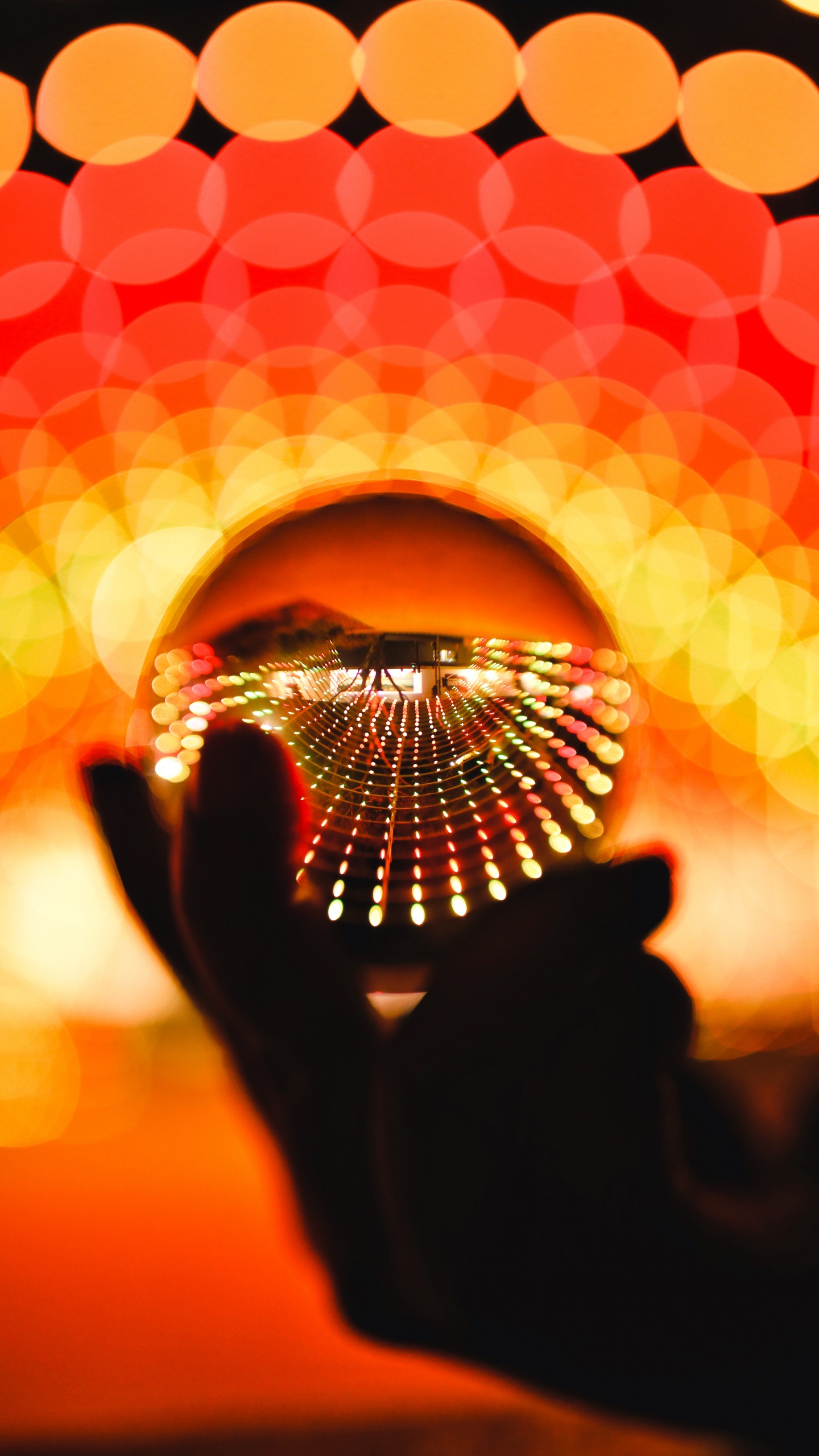 Обои микрофон, боке, Апельсин, красный цвет, свет в разрешении 1440x2560