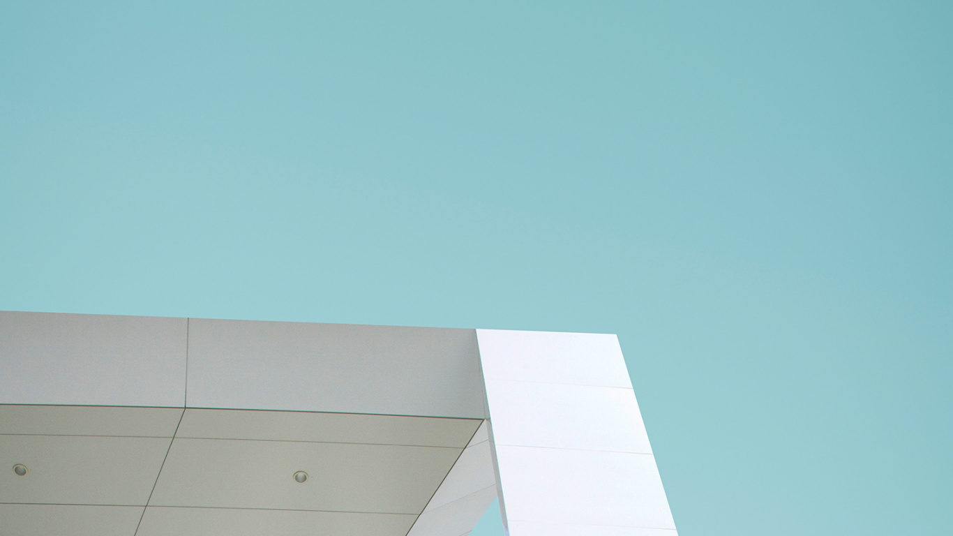 Обои архитектура, угол, здание, лазурный, прямоугольник в разрешении 1366x768