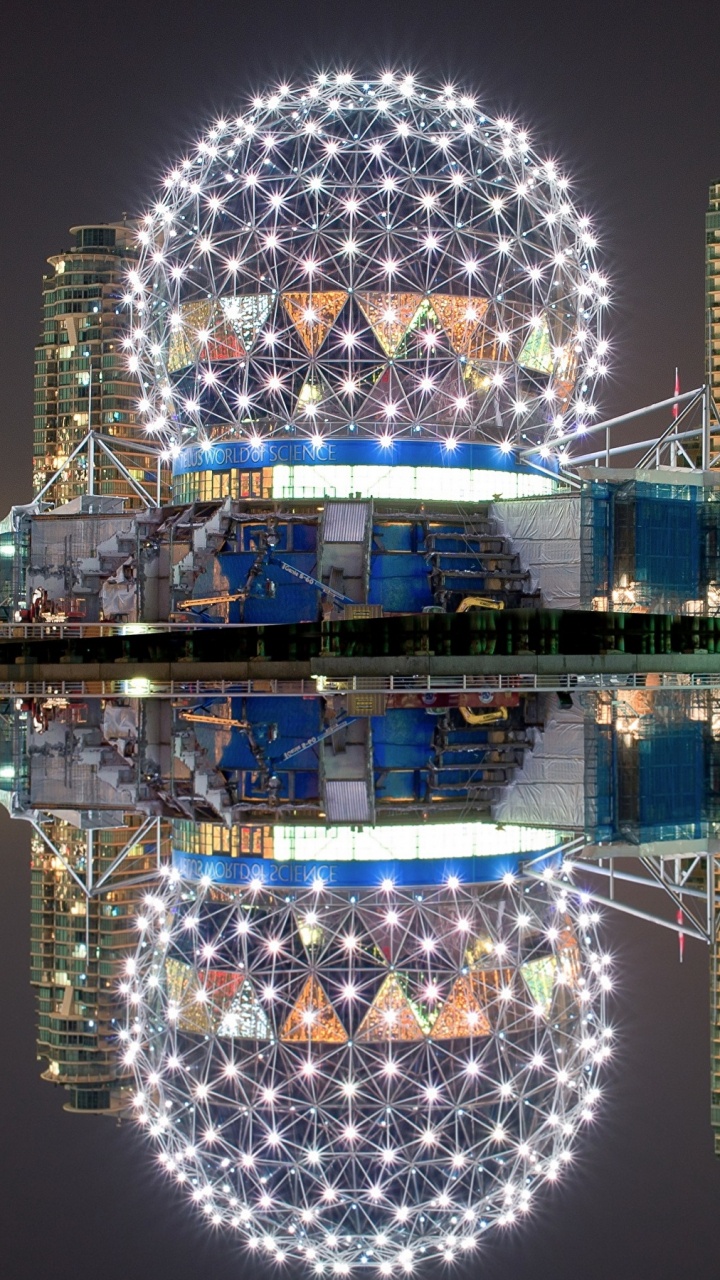 Обои отражение, городской пейзаж, город, ориентир, городской район в разрешении 720x1280