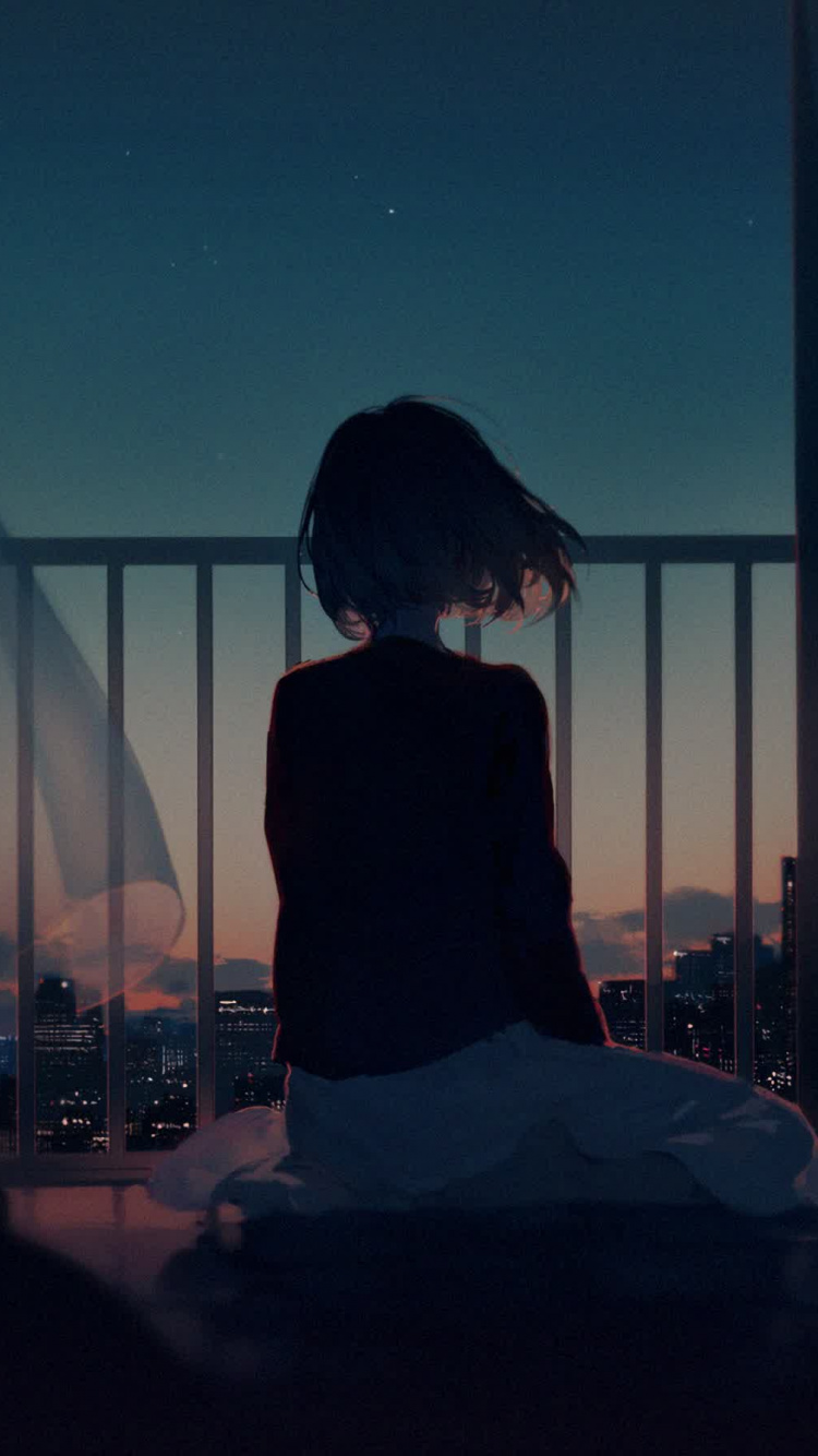 Обои аниме, арт, рисование, свет, темнота в разрешении 750x1334