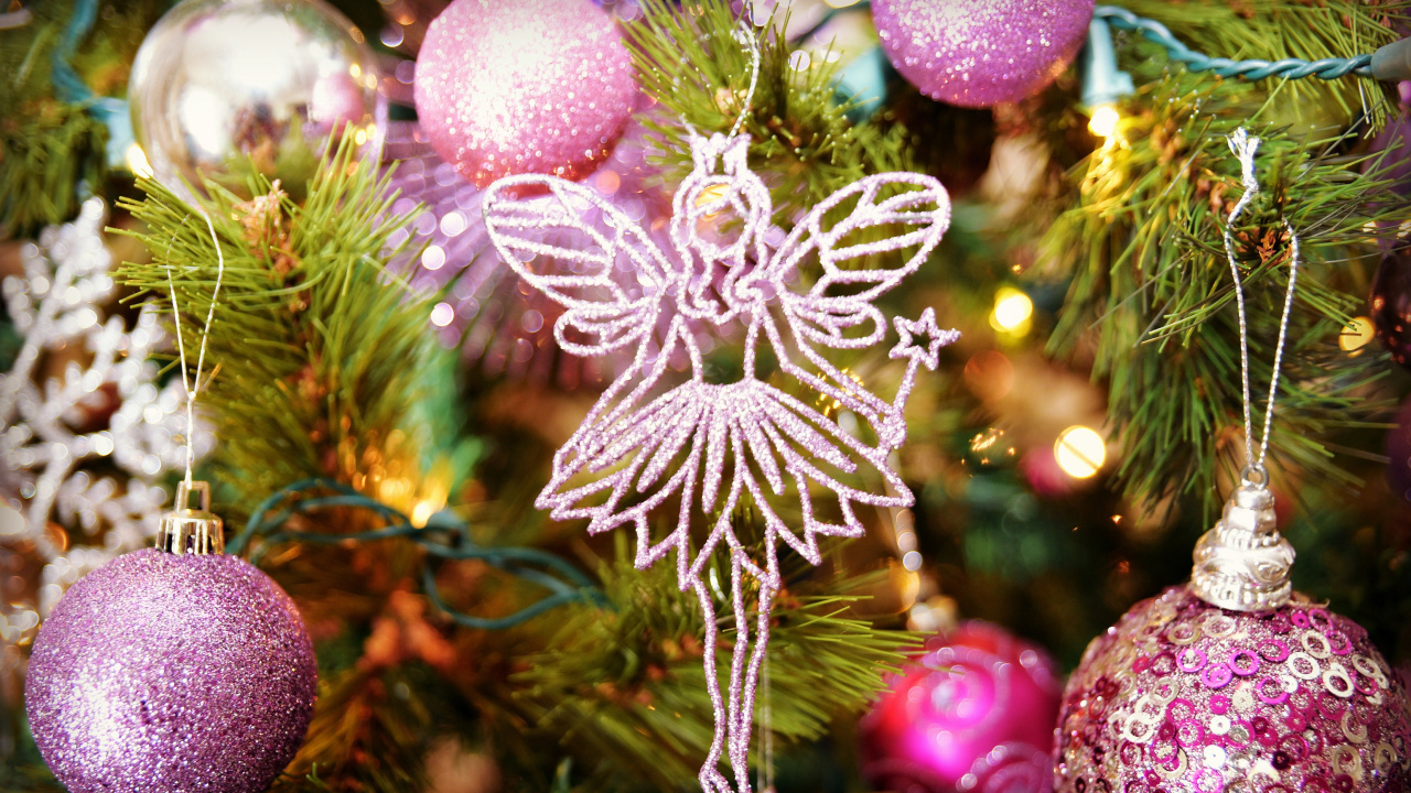 Обои рождественский орнамент, елка, Рождественский день, праздник, пихта в разрешении 1280x720