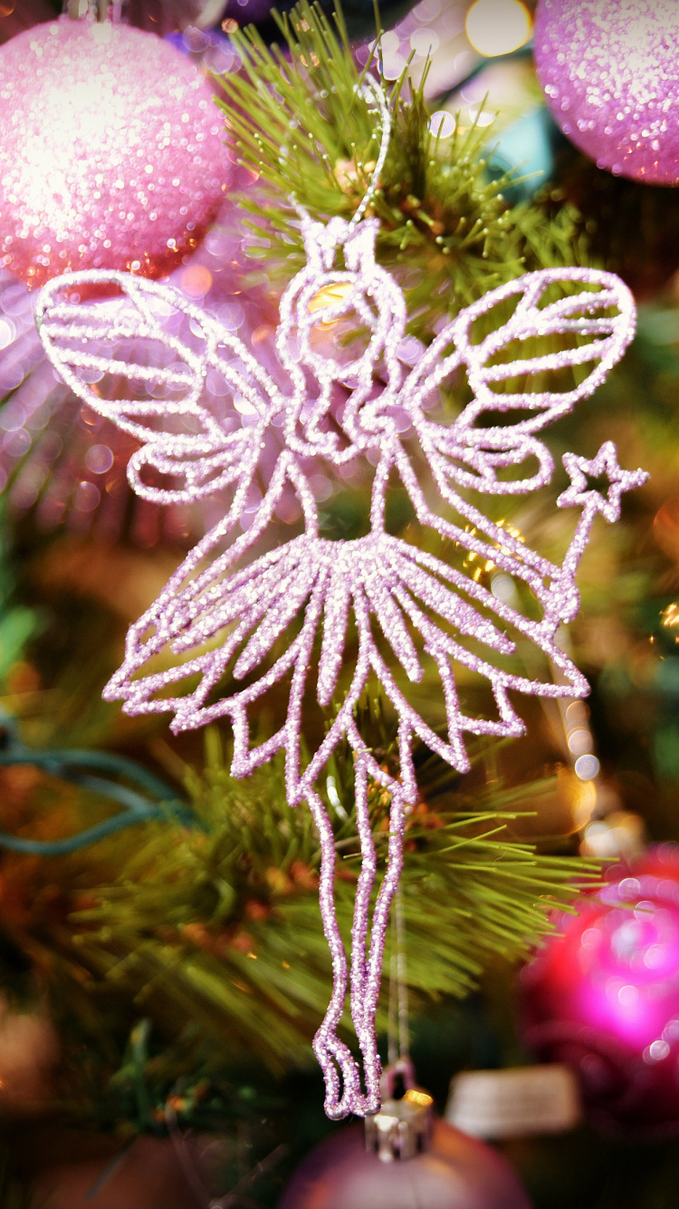 Обои рождественский орнамент, елка, Рождественский день, праздник, пихта в разрешении 750x1334