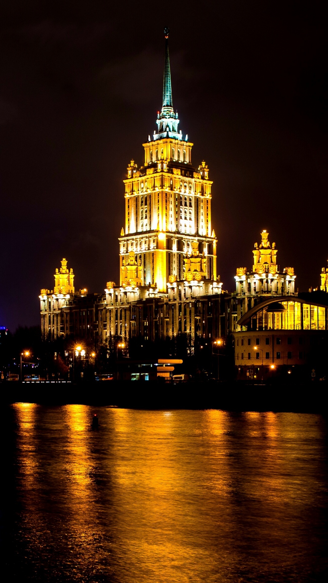 Обои ночь, город, ориентир, метрополия, городской пейзаж в разрешении 1080x1920