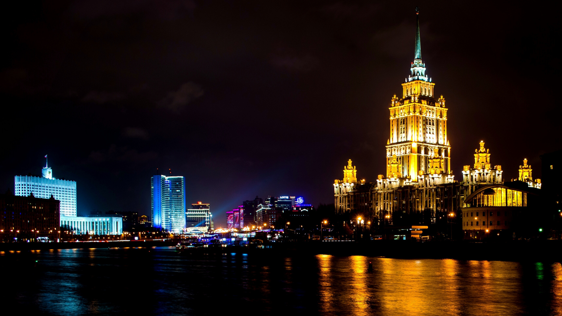 Обои ночь, город, ориентир, метрополия, городской пейзаж в разрешении 1920x1080