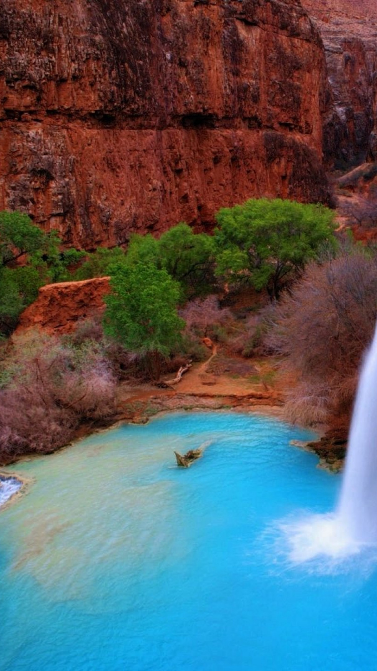 Обои большой каньон, супай, водопад, водоем, гидроресурсы в разрешении 750x1334