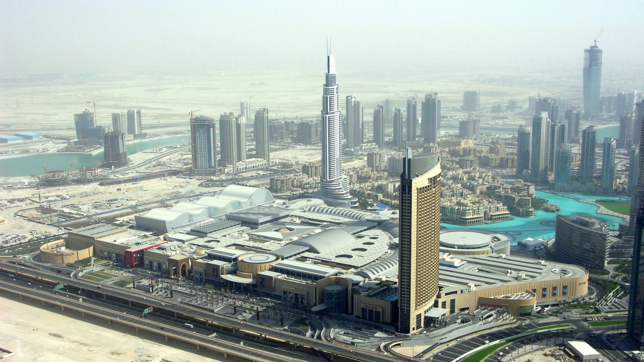 Обои Дубай Молл, здание, городской пейзаж, городской район, город в разрешении 1280x720