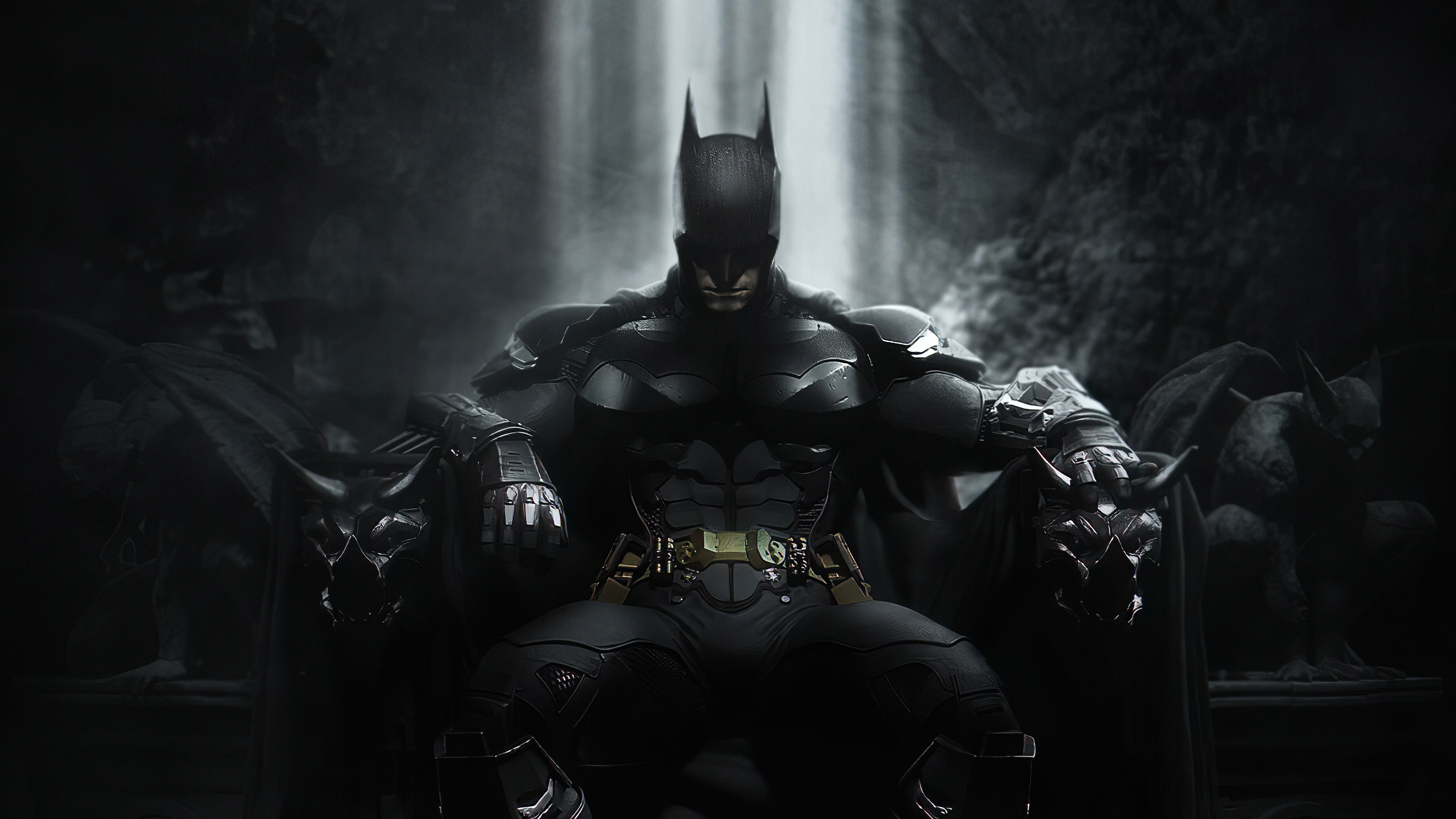 Обои Бэтмен, цифровое искусство, супергерой, темнота, Лига справедливости в разрешении 3840x2160