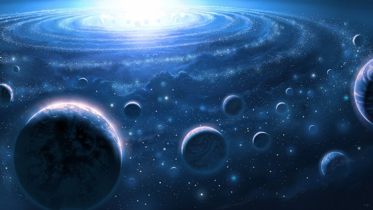 Обои Солнечная система, земля, планета, космическое пространство, атмосфера в разрешении 1280x720