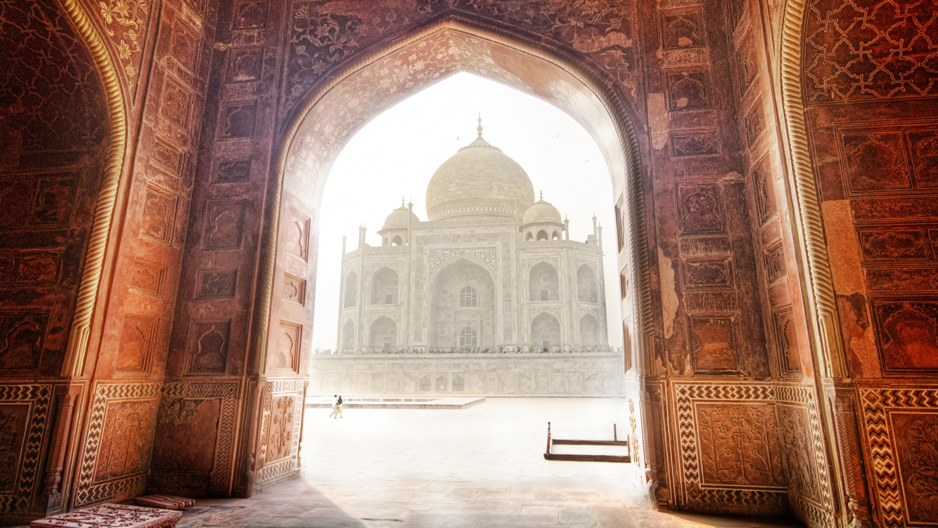 Обои Тадж-Махал, арка, здание, историческое место, столбец в разрешении 1920x1080