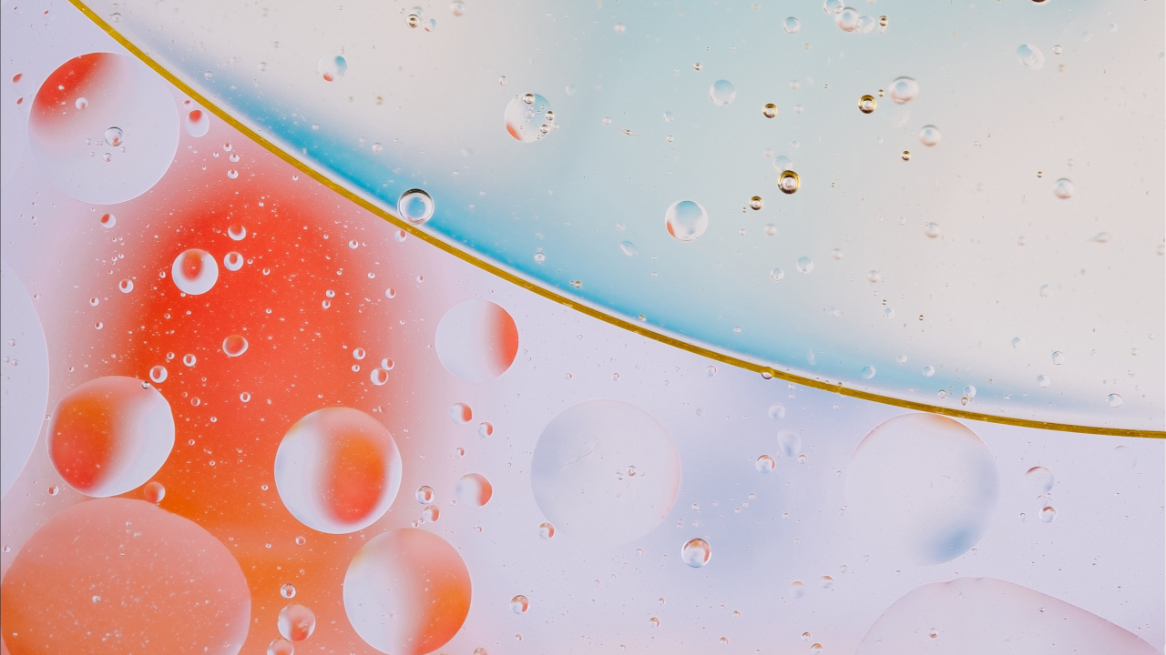 Обои вода, падение, жидкость пузырь, жидкий, жидкость в разрешении 1280x720