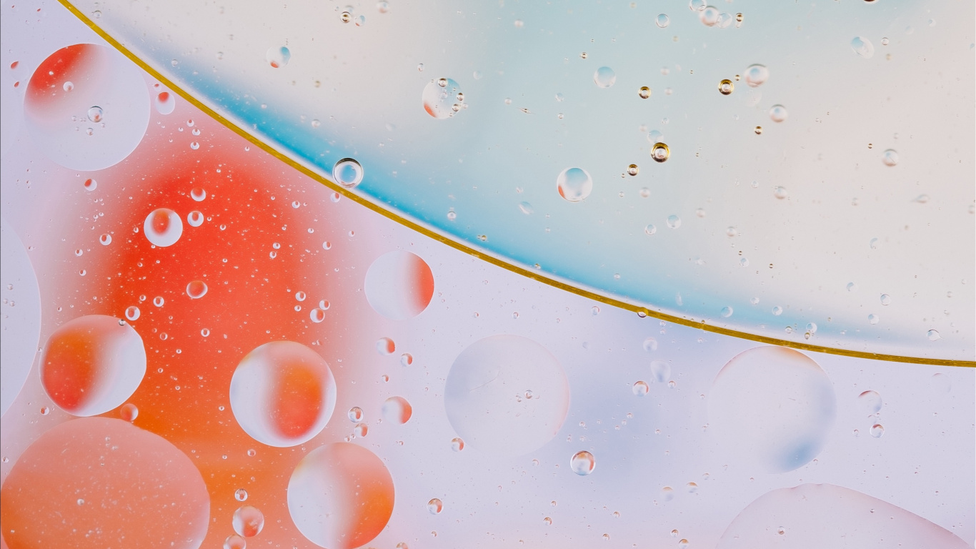 Обои вода, падение, жидкость пузырь, жидкий, жидкость в разрешении 1366x768