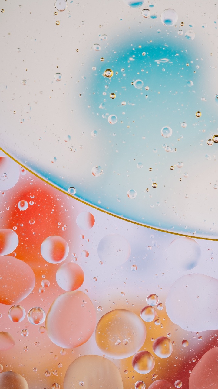 Обои вода, падение, жидкость пузырь, жидкий, жидкость в разрешении 720x1280