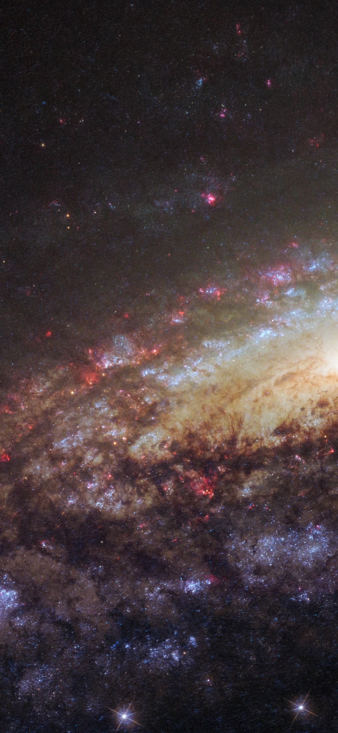 Обои Галактика, космический телескоп Хаббл, спиральная Галактика, Млечный Путь, Или NGC 7331 в разрешении 1125x2436