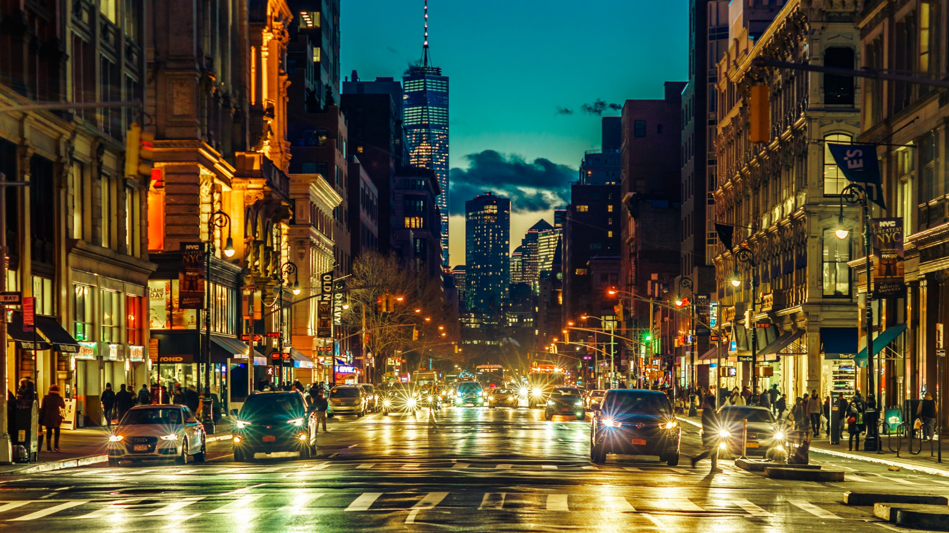 Обои ночь, город, городской район, метрополия, городской пейзаж в разрешении 1920x1080