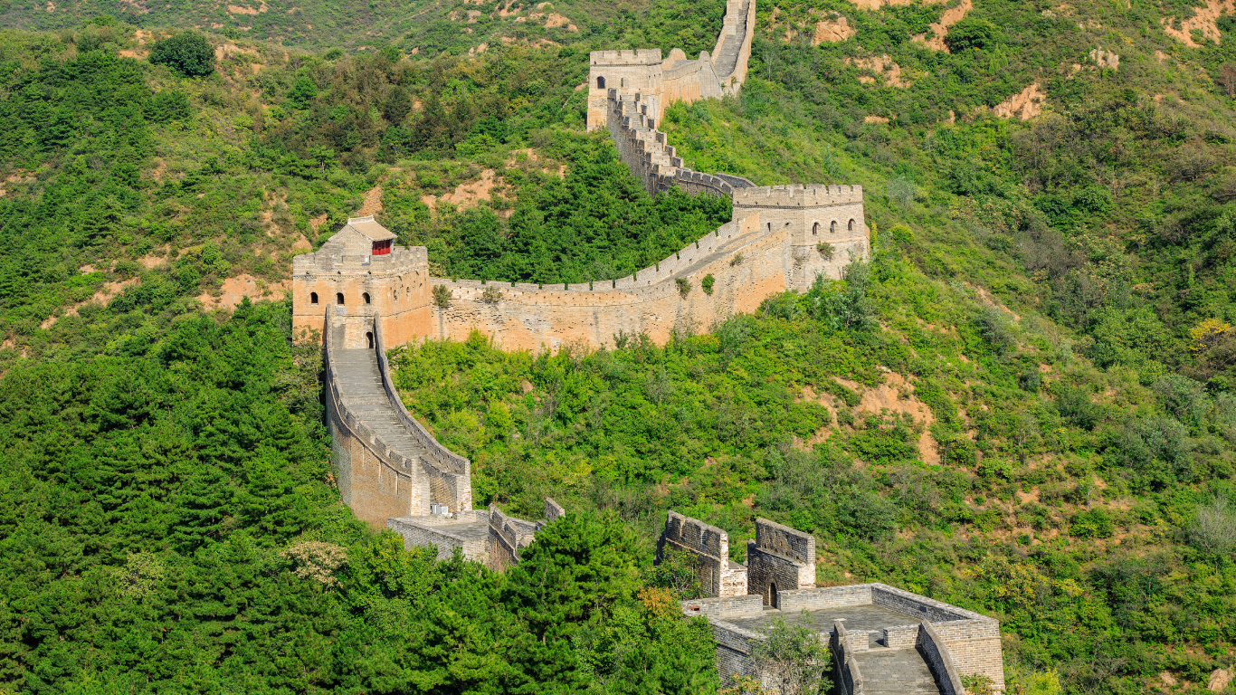 Обои Великой Китайской стены jinshanling, великая Китайская стена, Jinshanling, ориентир, фортификация в разрешении 1366x768